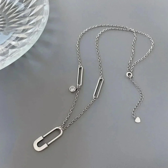 925 Sterling Silver Minimalist Paperclip Chain Link Necklace - Picture 10 of 10